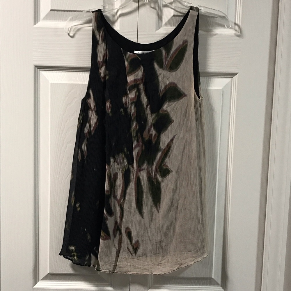 CAbi Silk Floral Sleeveless Tunic Tank Top